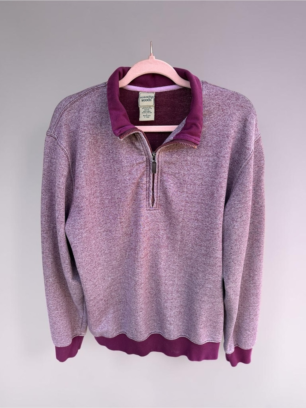 Men's Plum Half-Zip‎ Pullover Sweater